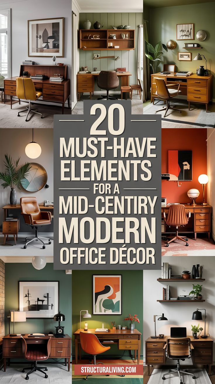 20 Must-Have Elements for a Mid-Century Modern Office Décor ...