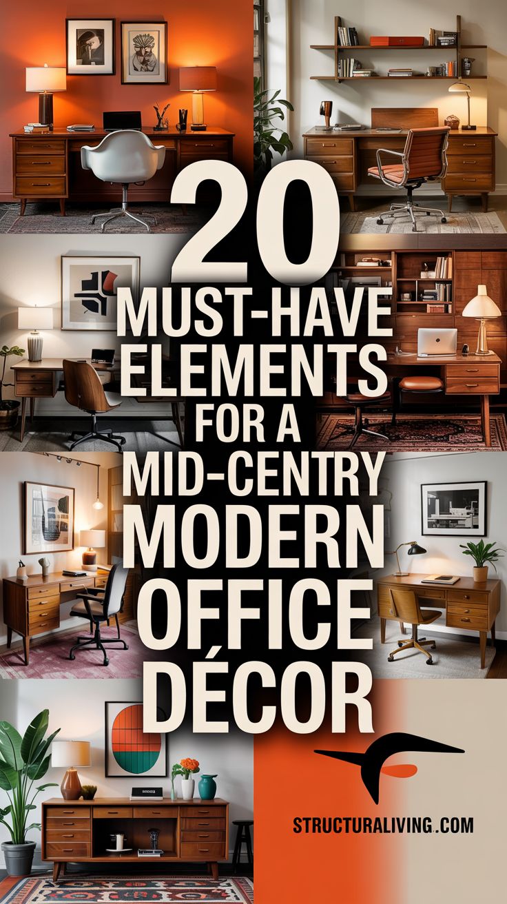20 Must-Have Elements for a Mid-Century Modern Office Décor ...