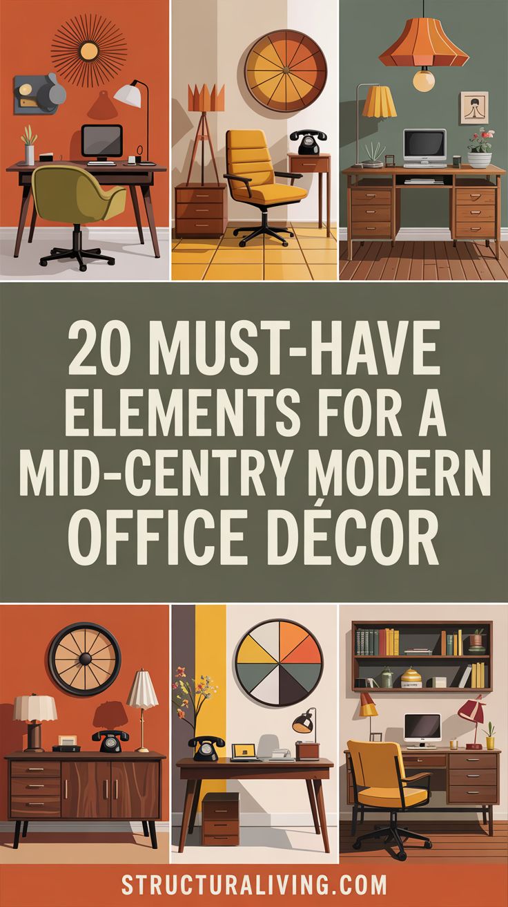 20 Must-Have Elements for a Mid-Century Modern Office Décor ...