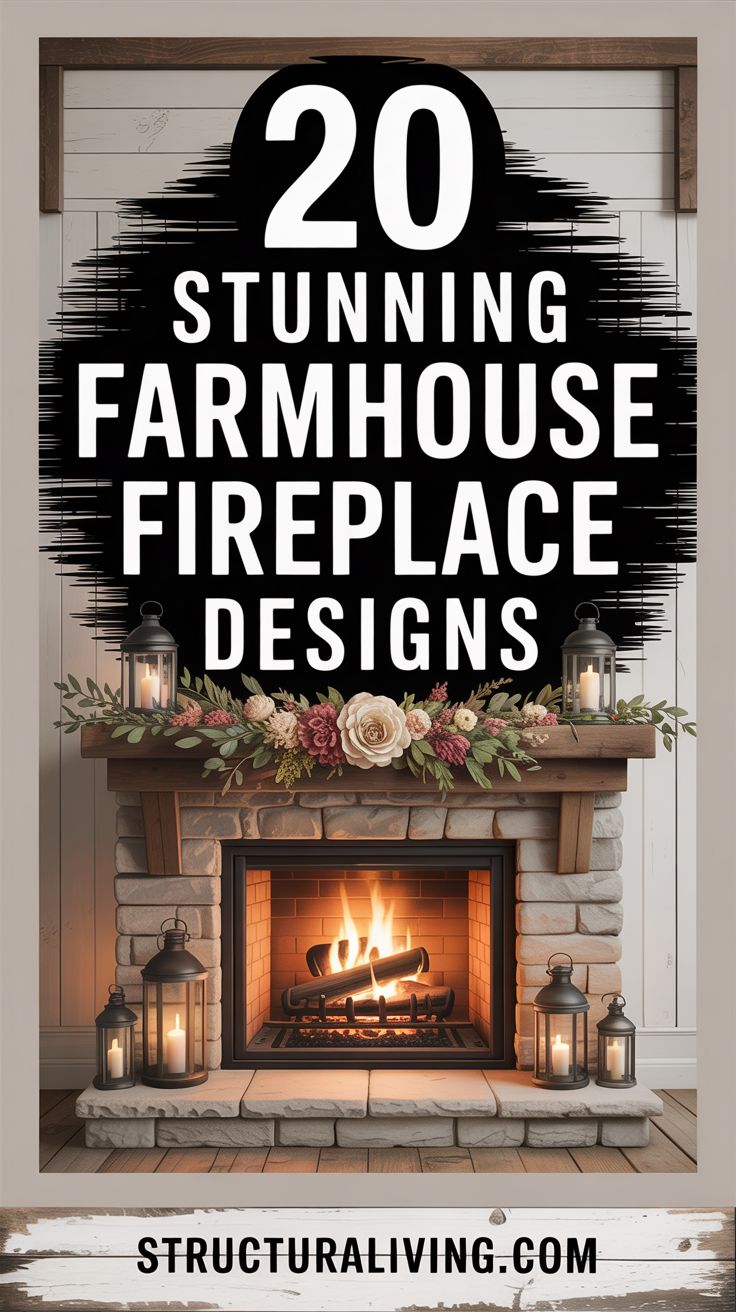 20 Stunning Fireplace Designs with Charming Farmhouse Style ...