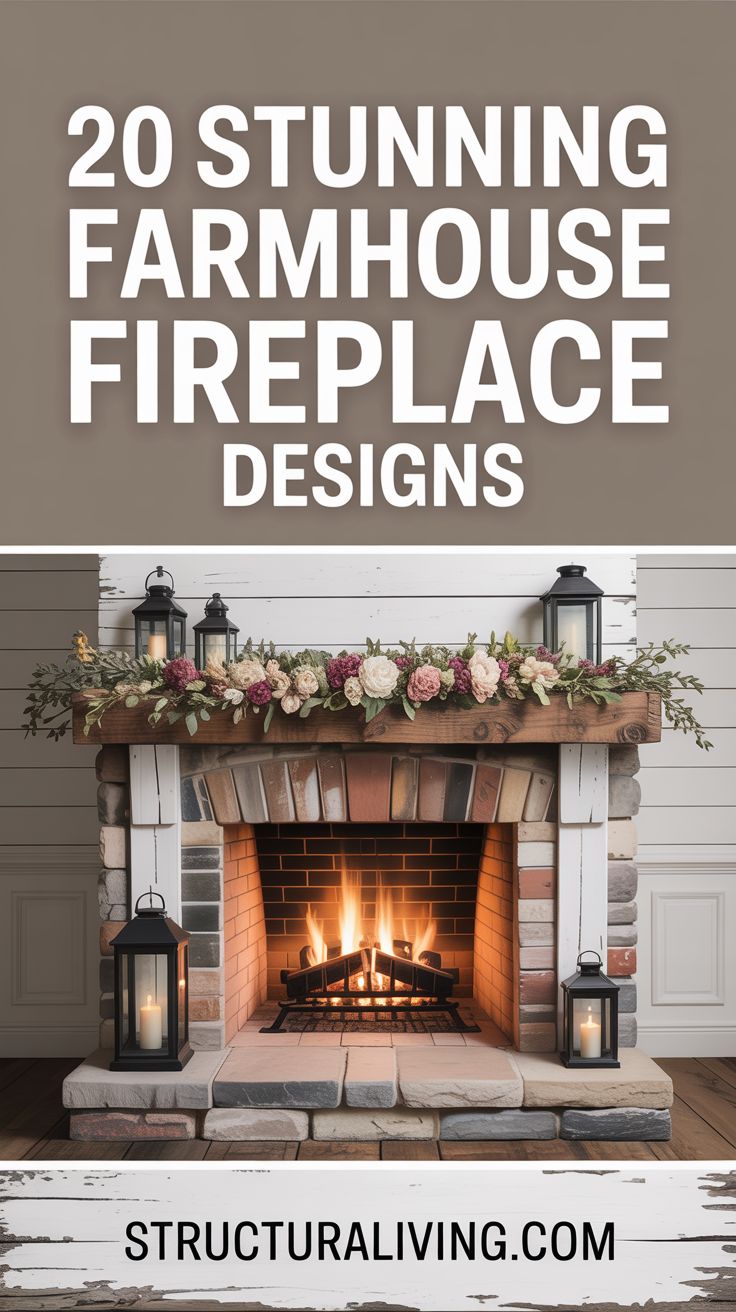 20 Stunning Fireplace Designs with Charming Farmhouse Style ...
