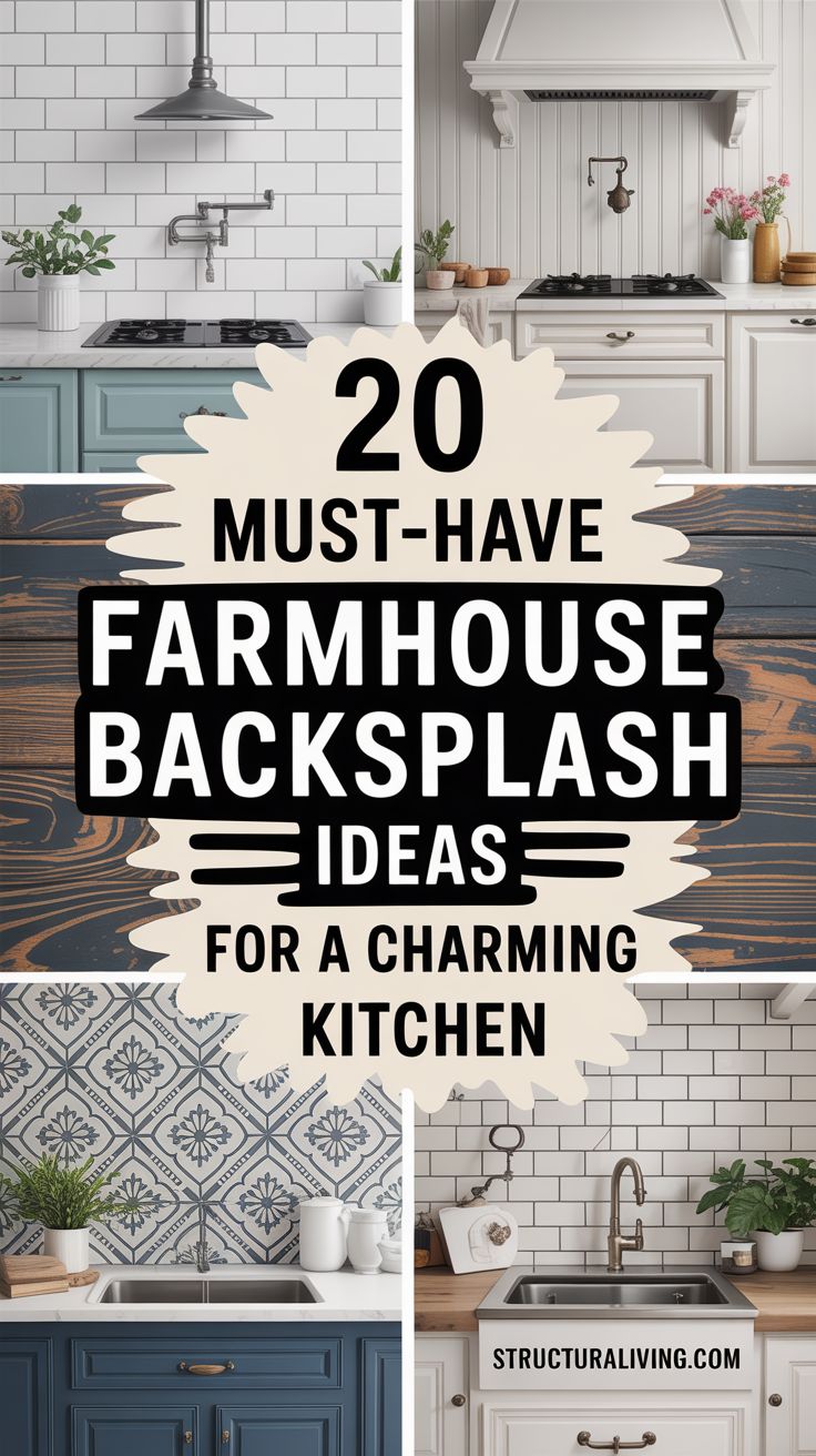 Farmyard Splashback 20 Must-Have Farmhouse Backsplash Ideas for a Charming Kitchen ...