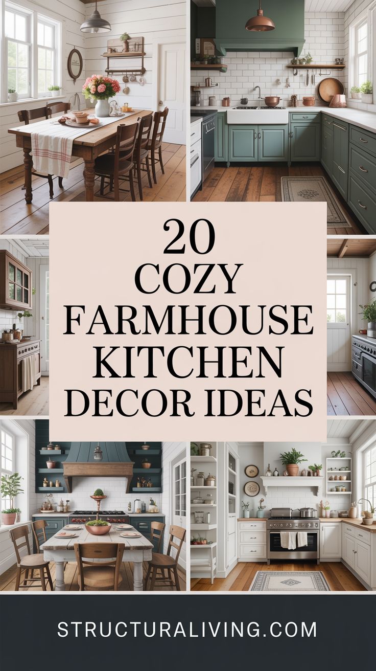 20 Cozy Farmhouse Kitchen Decor Ideas for a Functional Space ...