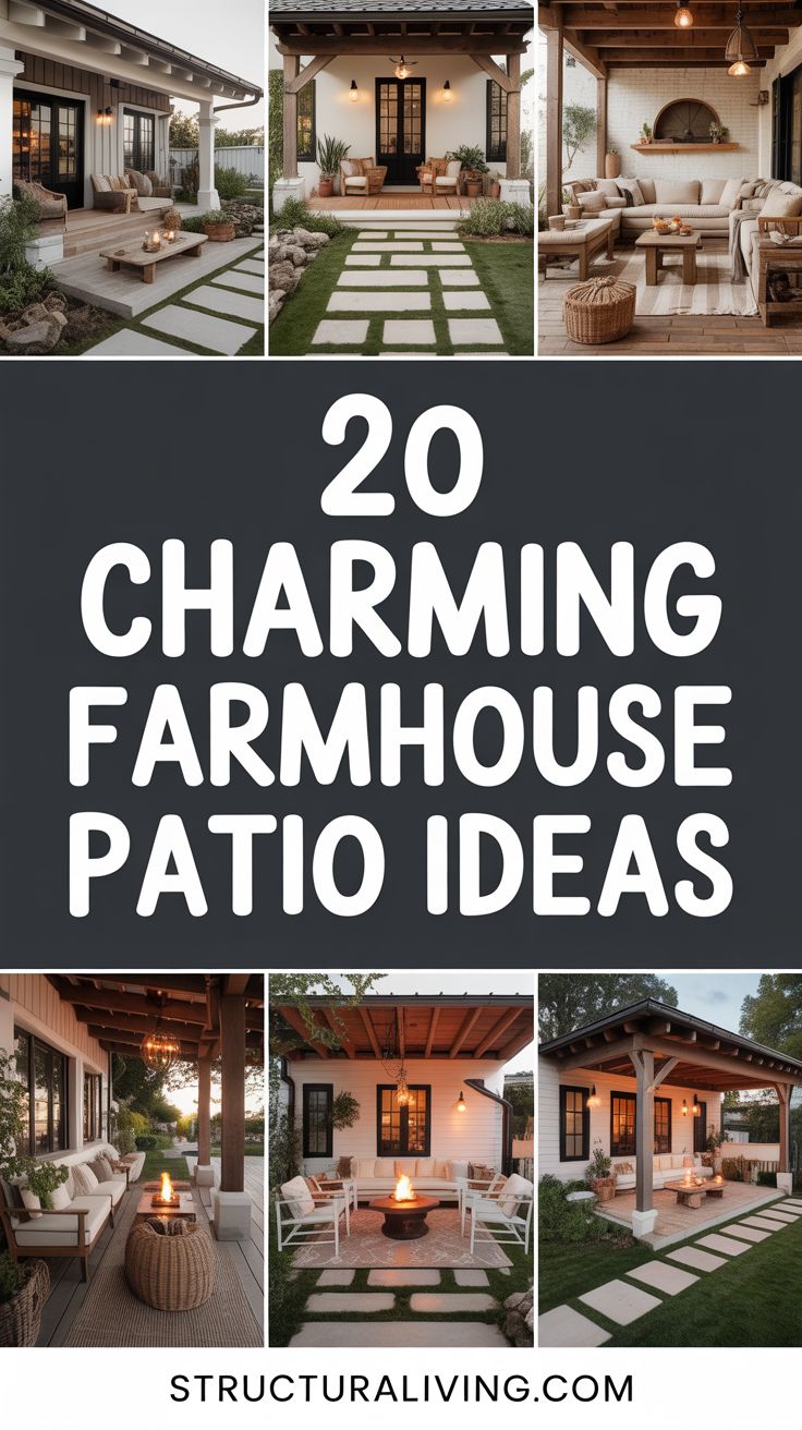 20 Charming Farmhouse Patio Ideas for a Cozy Outdoor Retreat ...