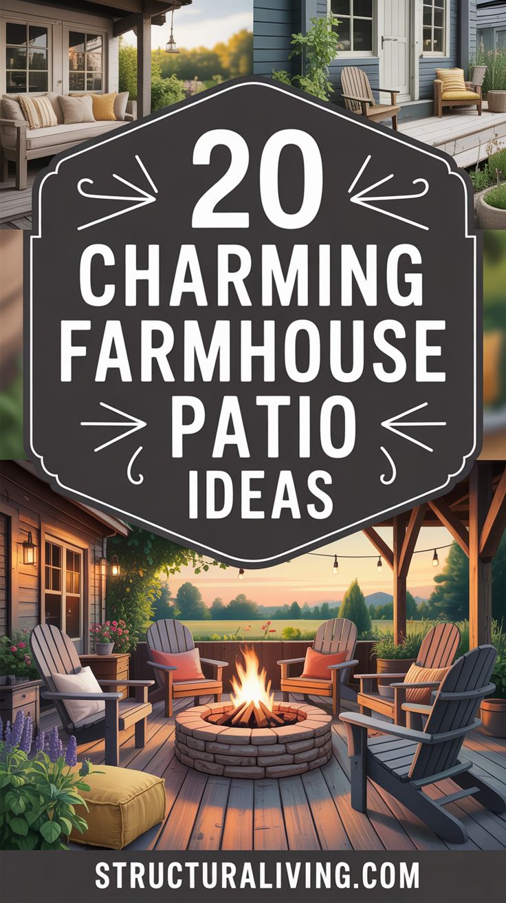 20 Charming Farmhouse Patio Ideas for a Cozy Outdoor Retreat ...