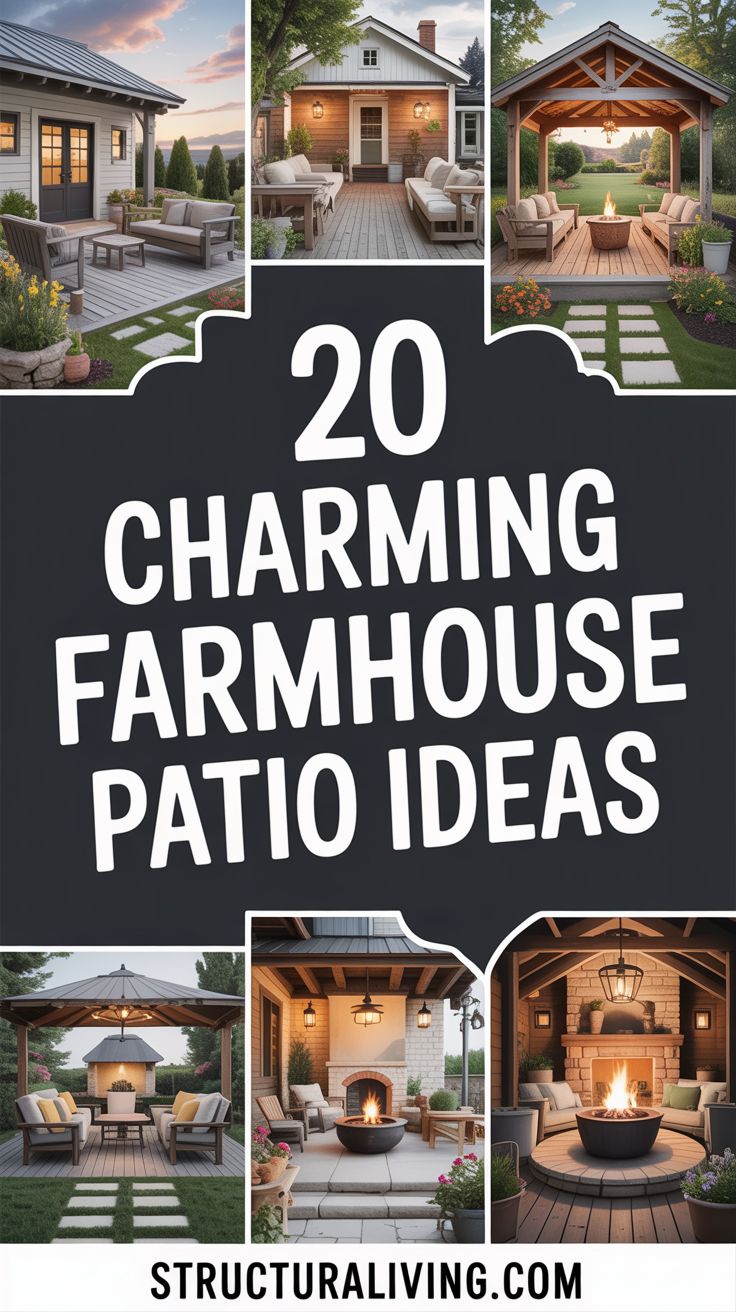 20 Charming Farmhouse Patio Ideas for a Cozy Outdoor Retreat ...