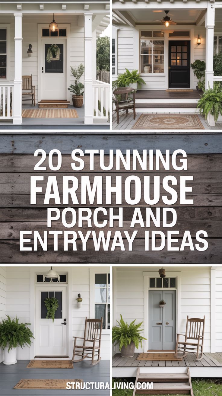 20 Stunning Farmhouse Porch and Entryway Design Ideas You’ll Love ...