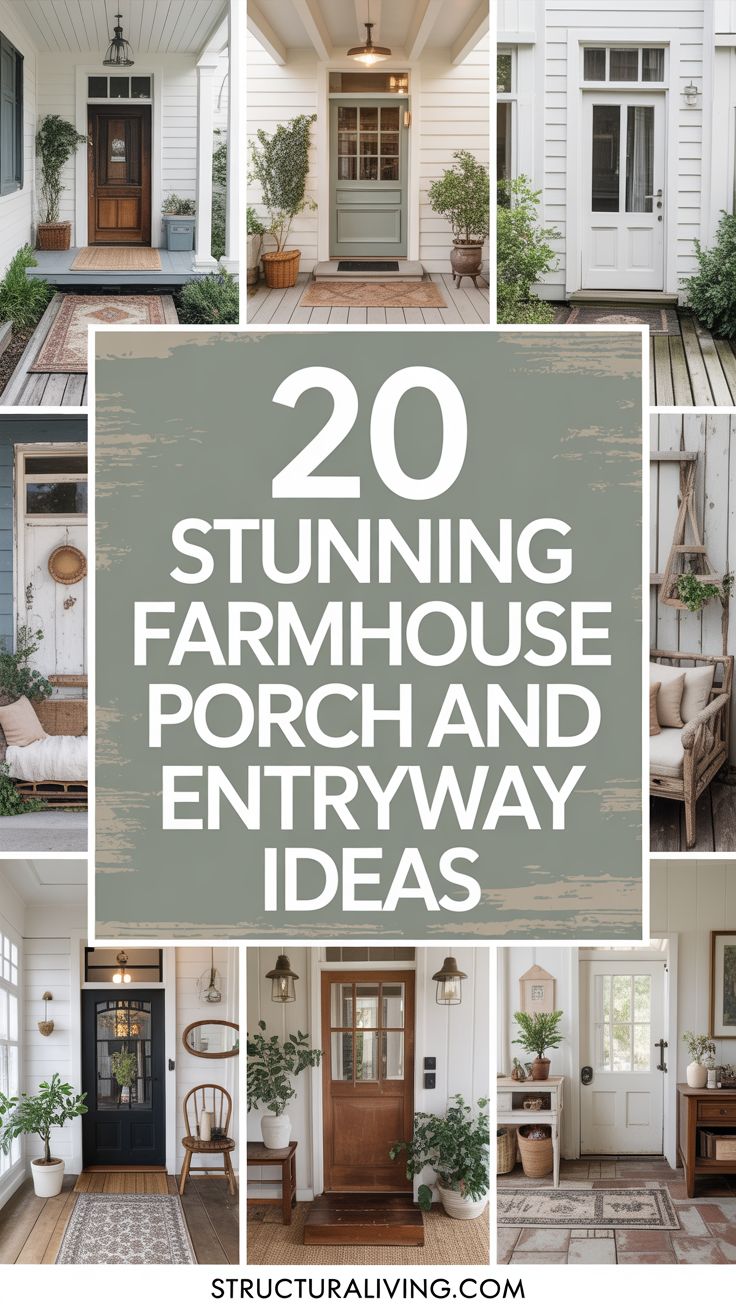 20 Stunning Farmhouse Porch and Entryway Design Ideas You’ll Love ...