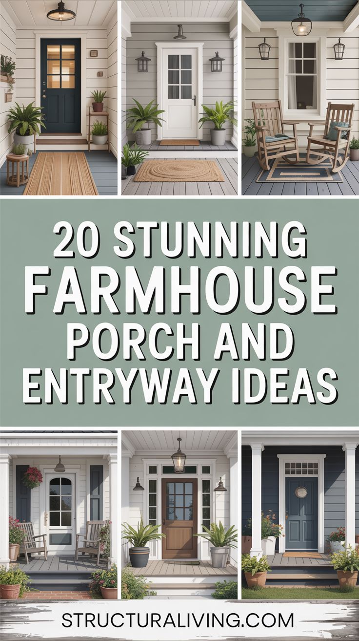 20 Stunning Farmhouse Porch and Entryway Design Ideas You’ll Love ...