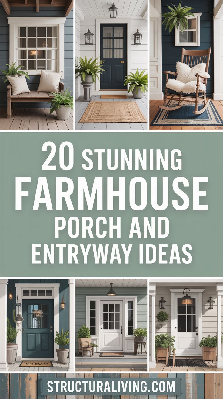 20 Stunning Farmhouse Porch and Entryway Design Ideas You’ll Love ...